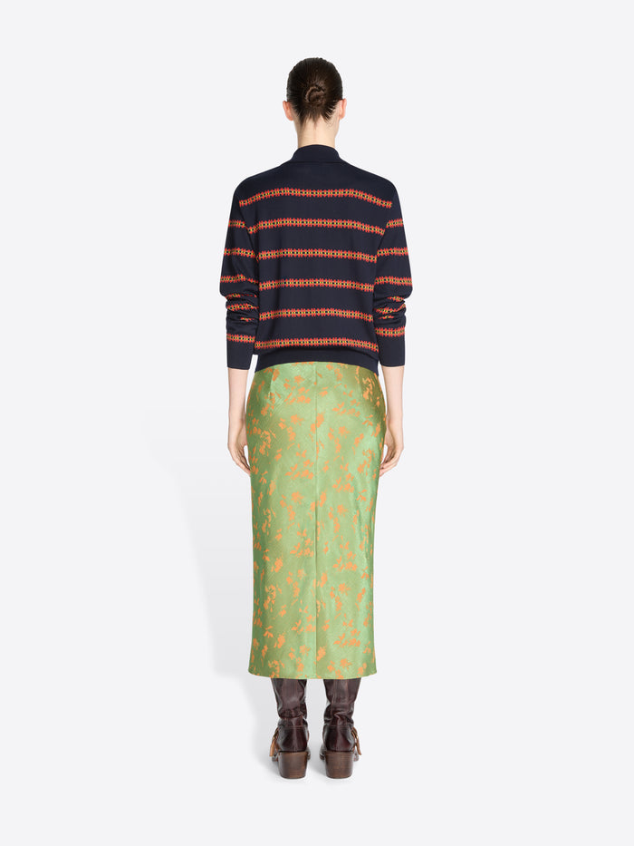 Jacquard midi skirt