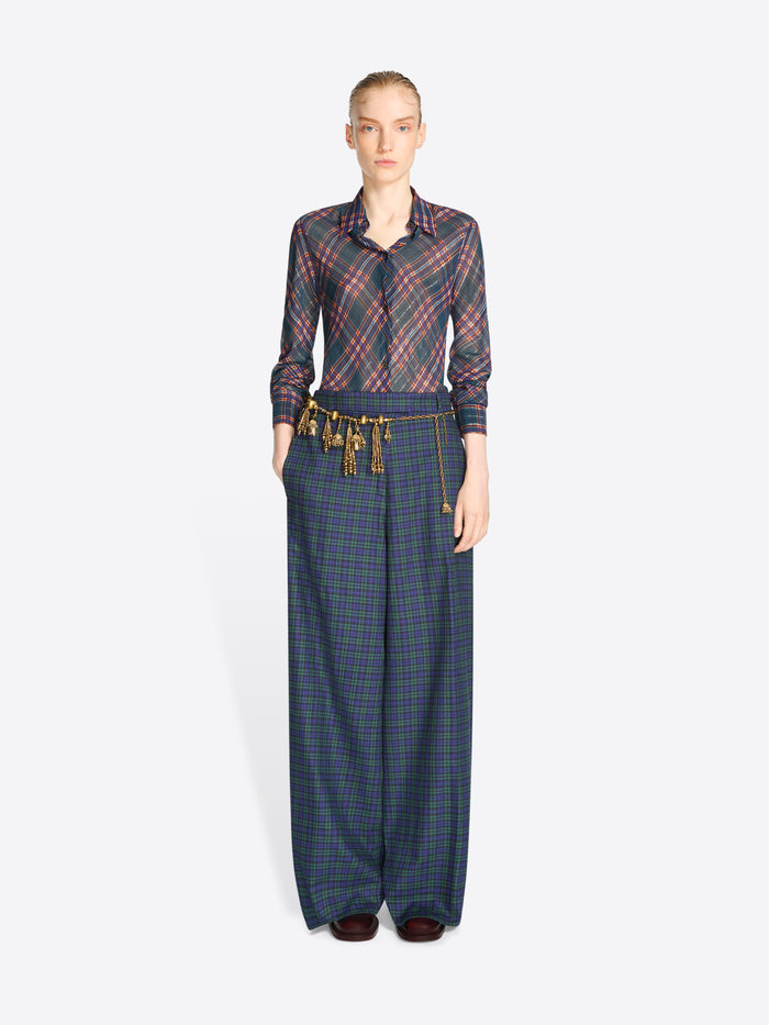 Wide leg cotton pants
