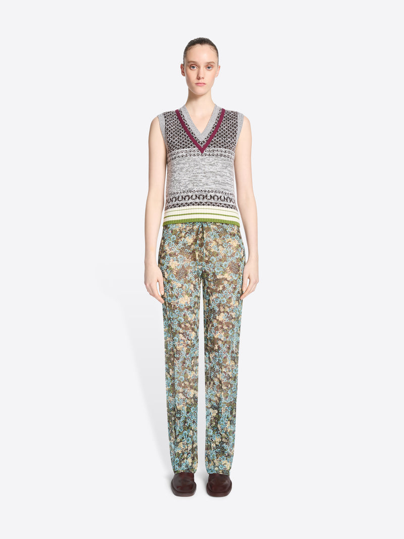 Elasticated pleated pants