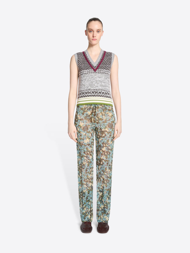 Pantalon plissé avec taille à élastique