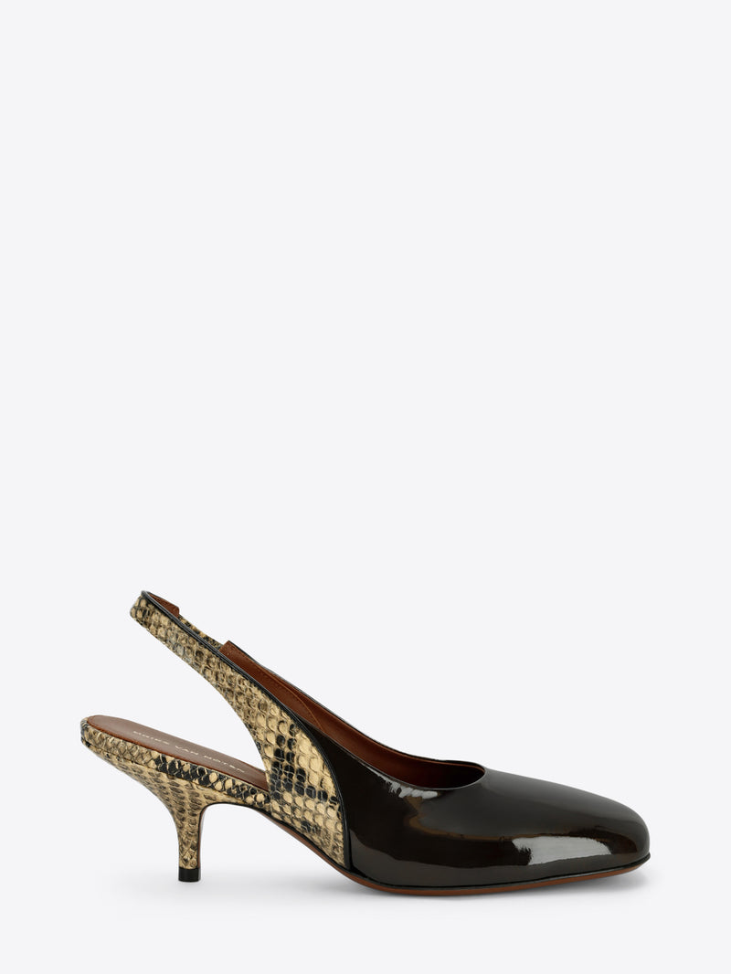 Leather slingback pumps