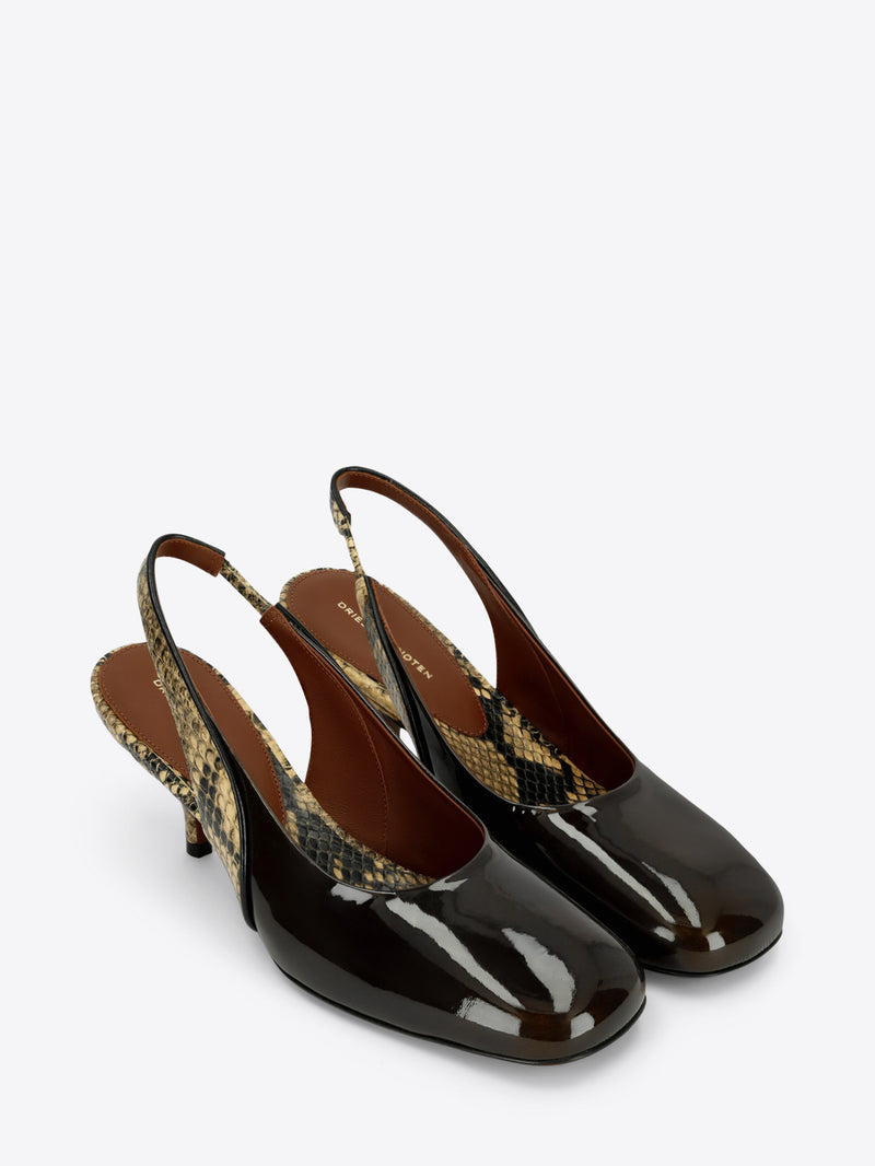 Leather slingback pumps