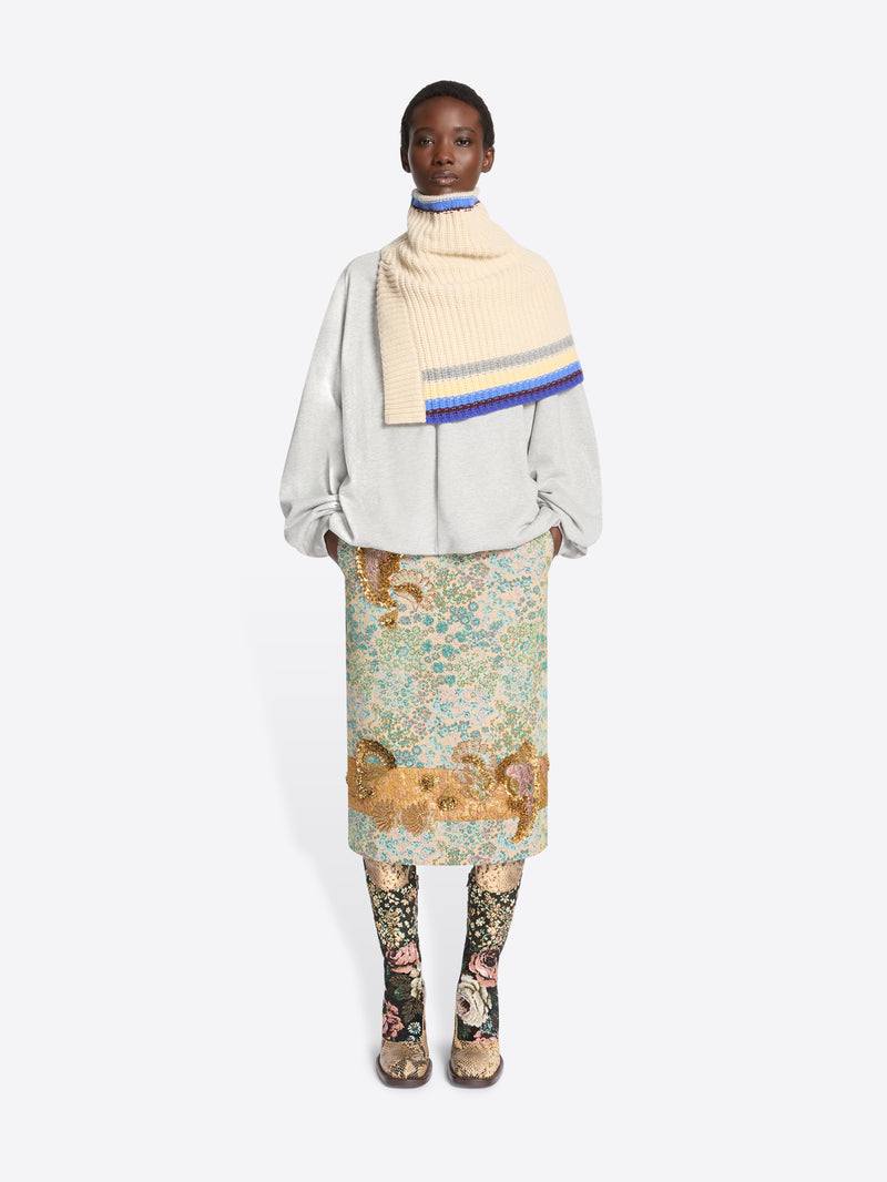 Wool shawl collar