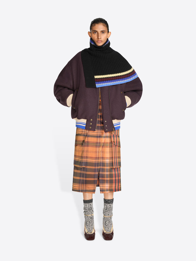 Wool shawl collar