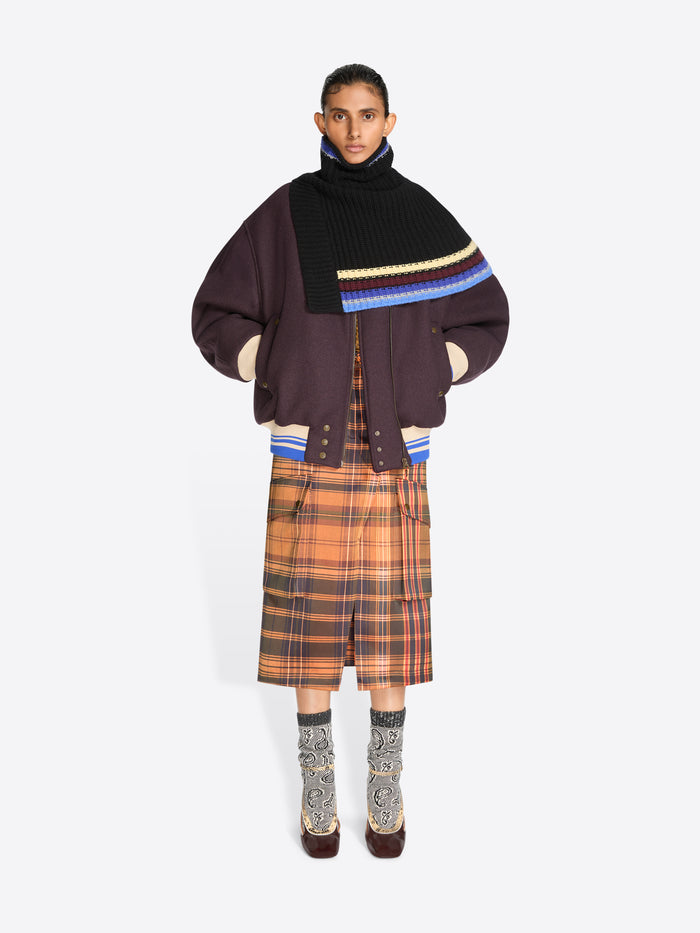 Wool shawl collar
