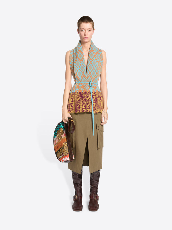 Jacquard wool scarf