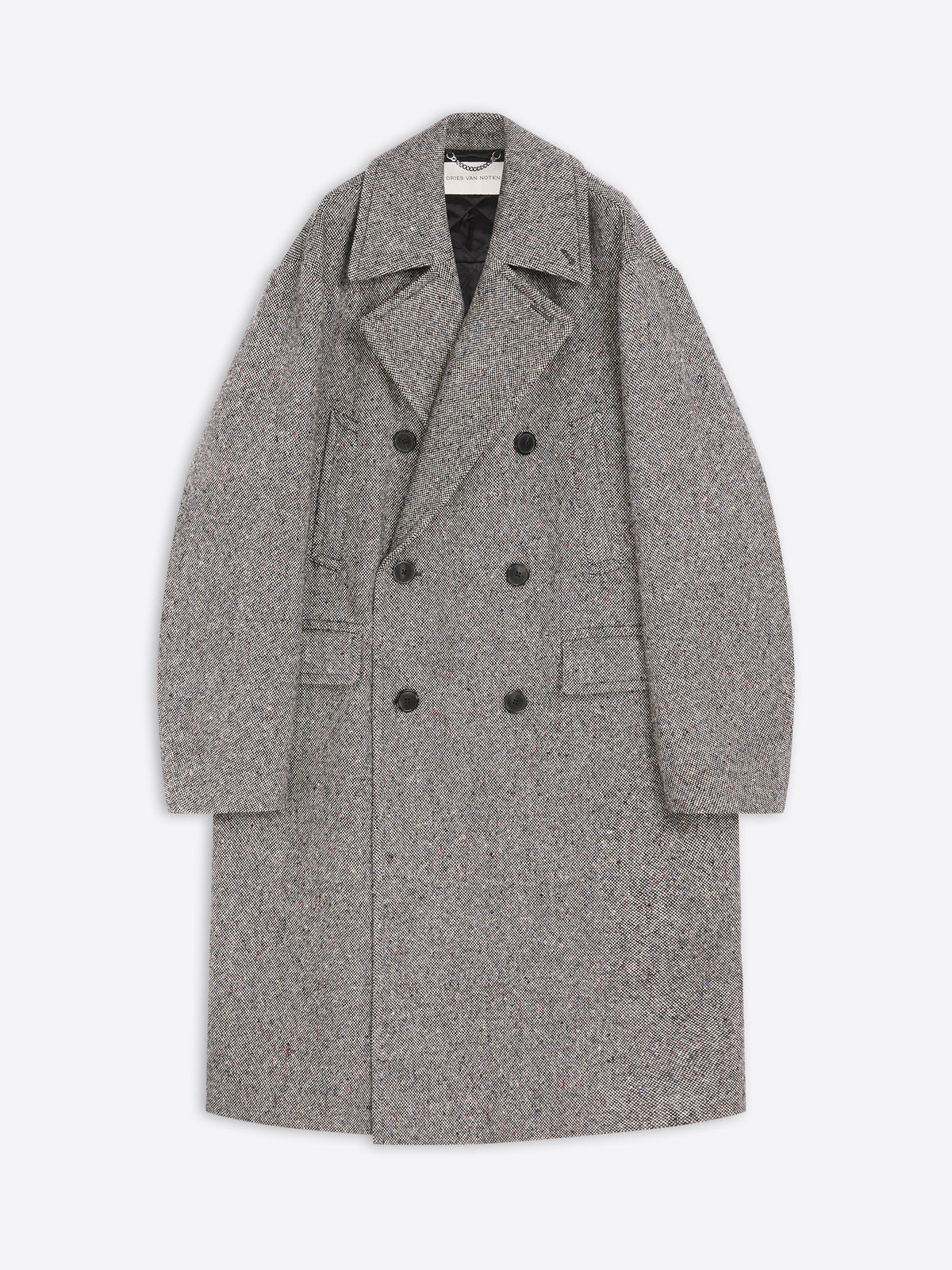 Gray overcoat on a white background