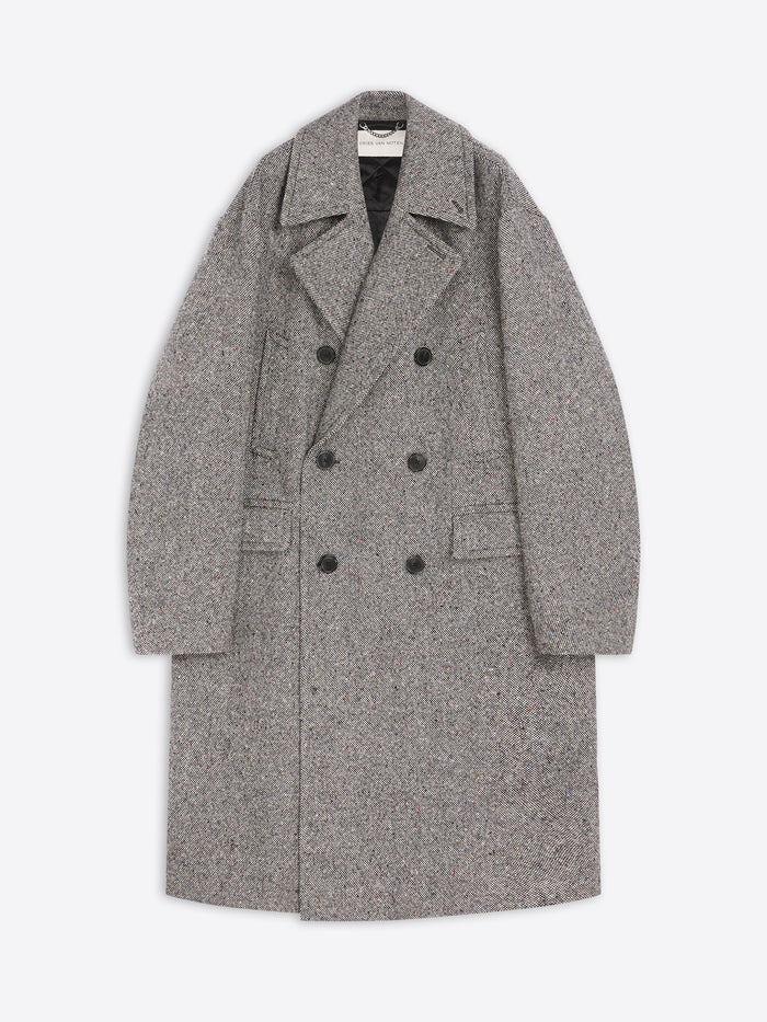 Gray overcoat on a white background