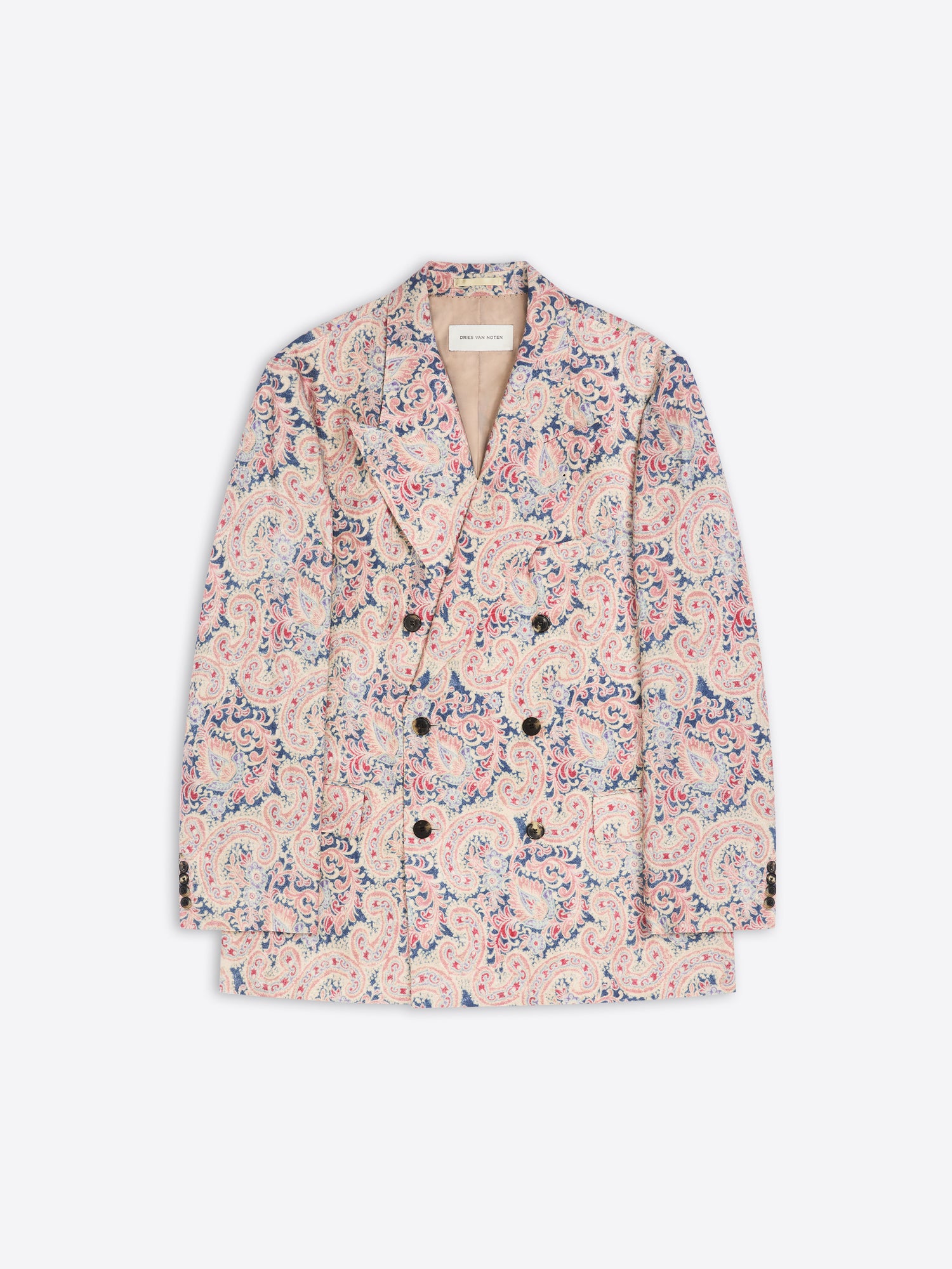 Floral patterned blazer on a white background