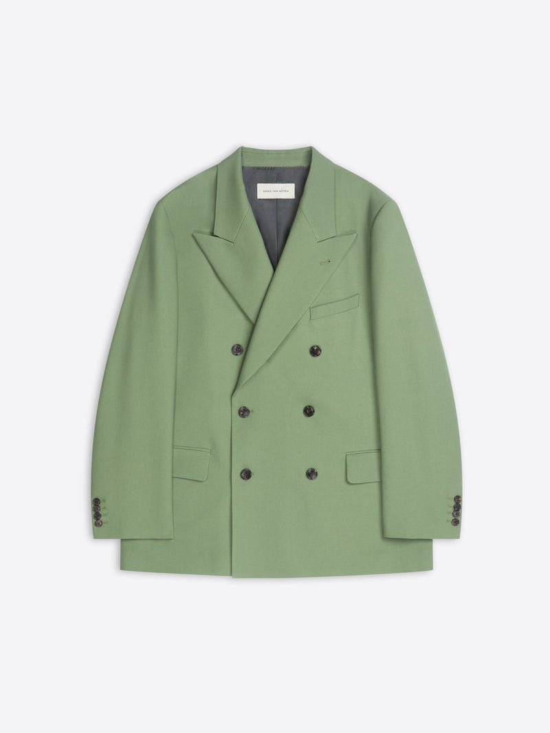 Green blazer on a white background