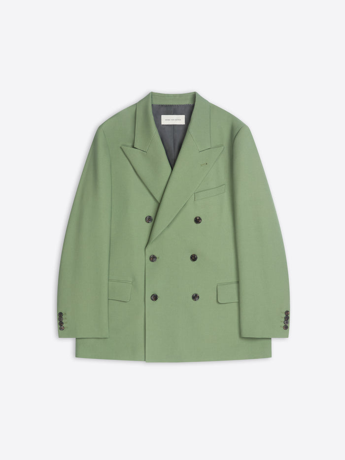 Green blazer on a white background