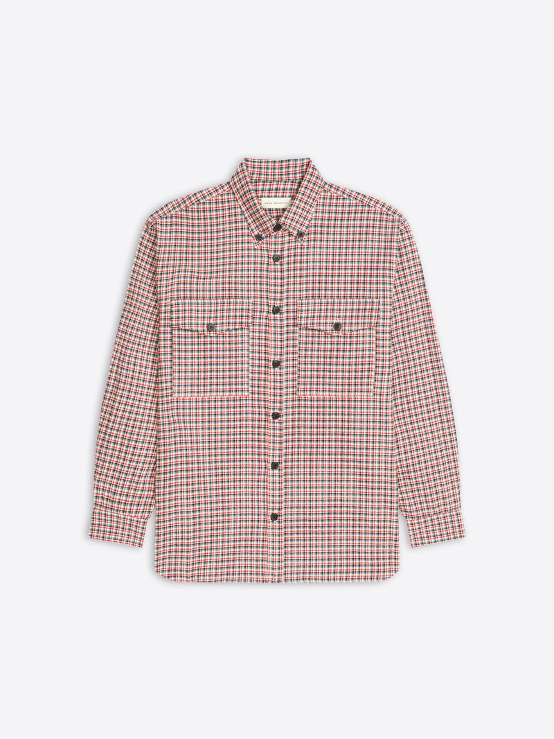 Red and white checkered shirt on a white background