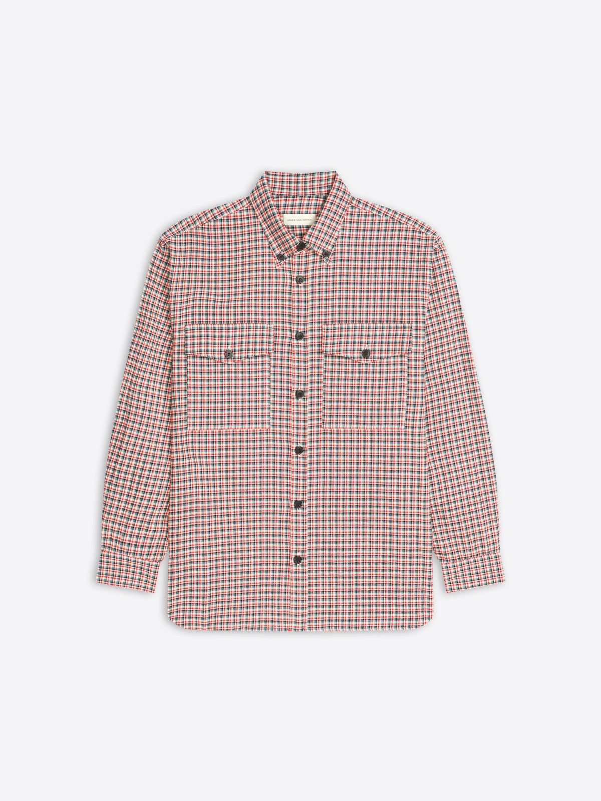 Red and white checkered shirt on a white background