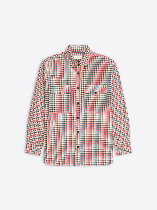 Red and white checkered shirt on a white background