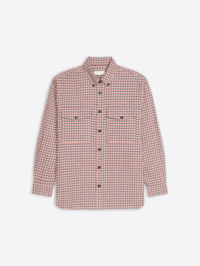Red and white checkered shirt on a white background