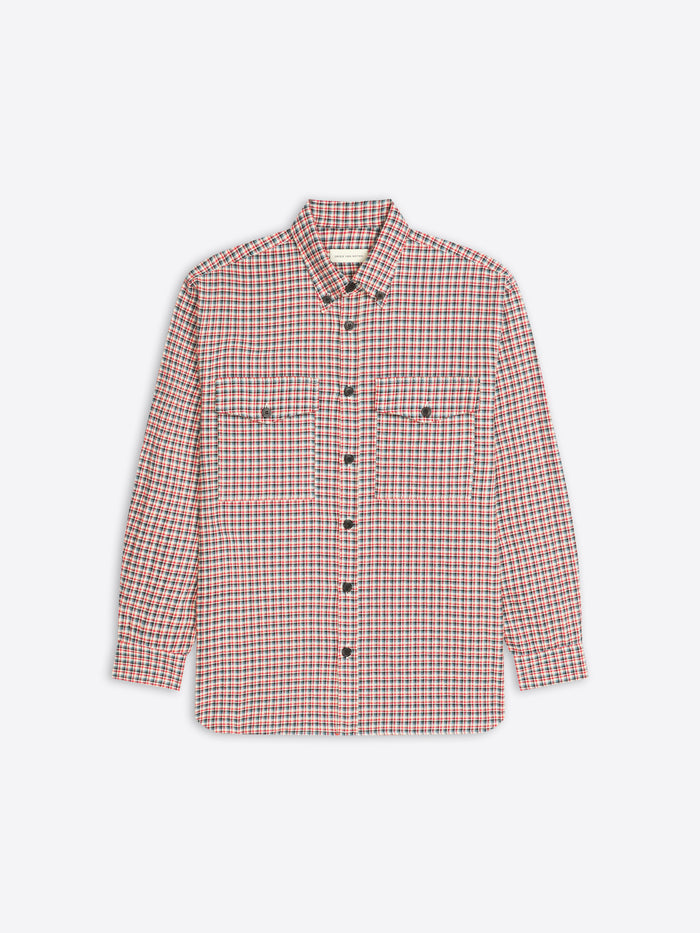 Red and white checkered shirt on a white background