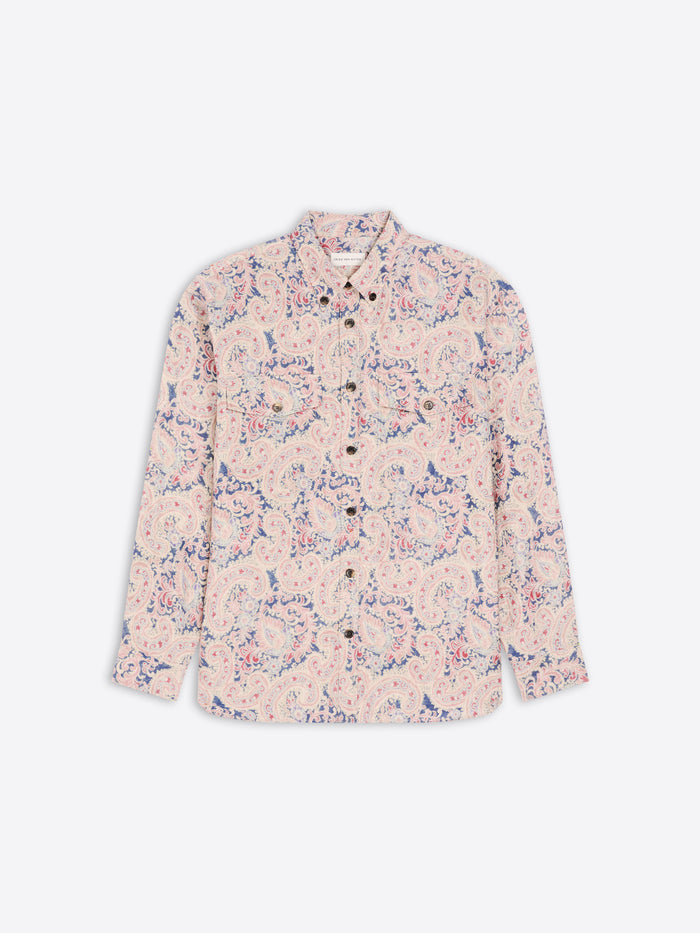 Floral patterned shirt on a white background