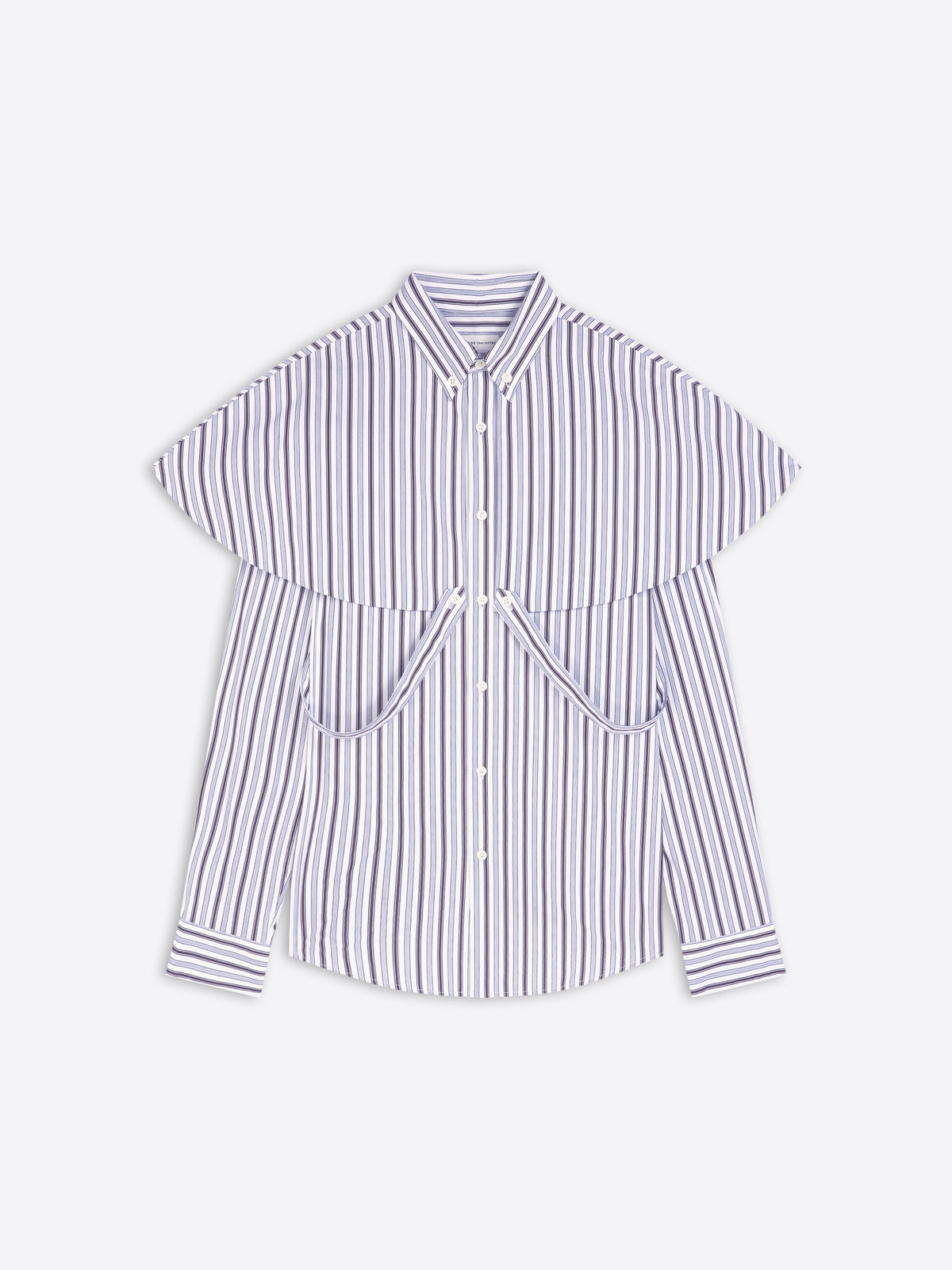 Striped shirt with ruffled sleeves on a white background