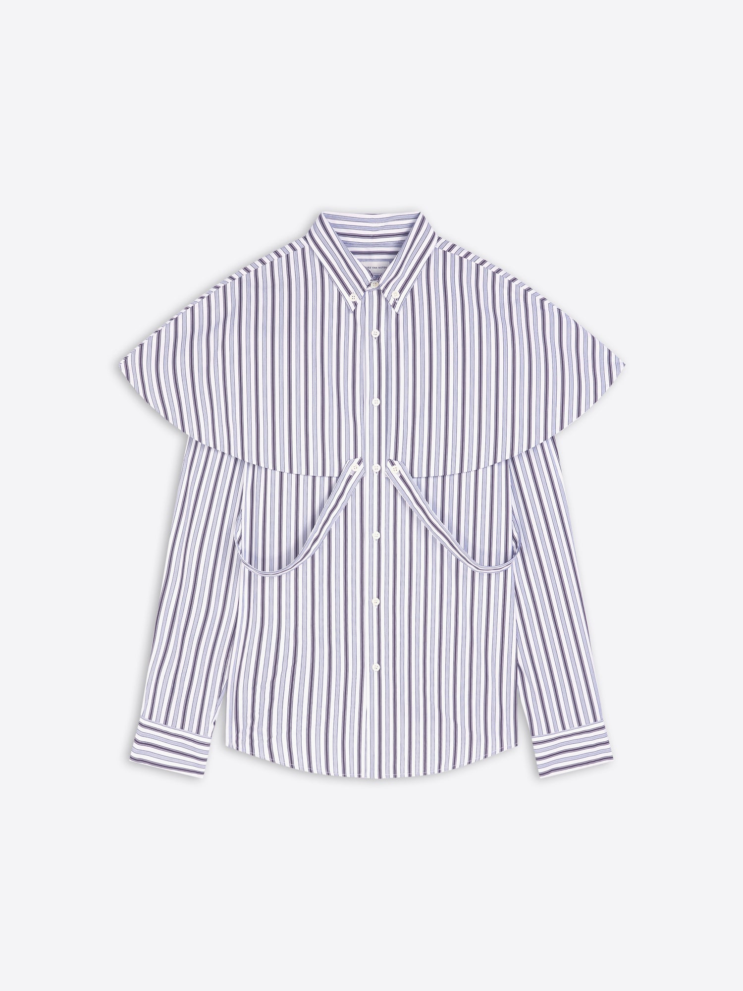 Striped shirt with ruffled sleeves on a white background