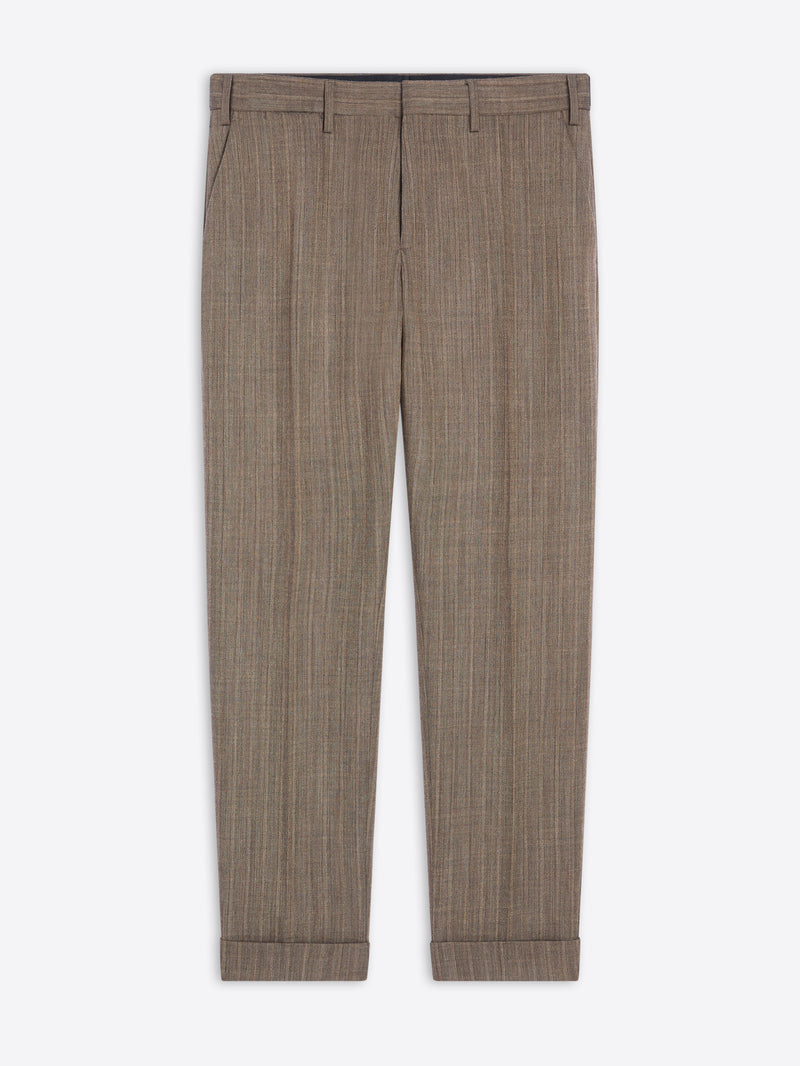 Brown plaid pants on a white background