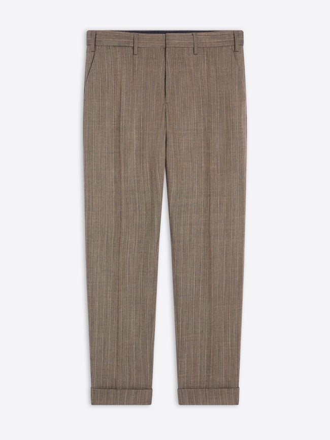 Brown plaid pants on a white background