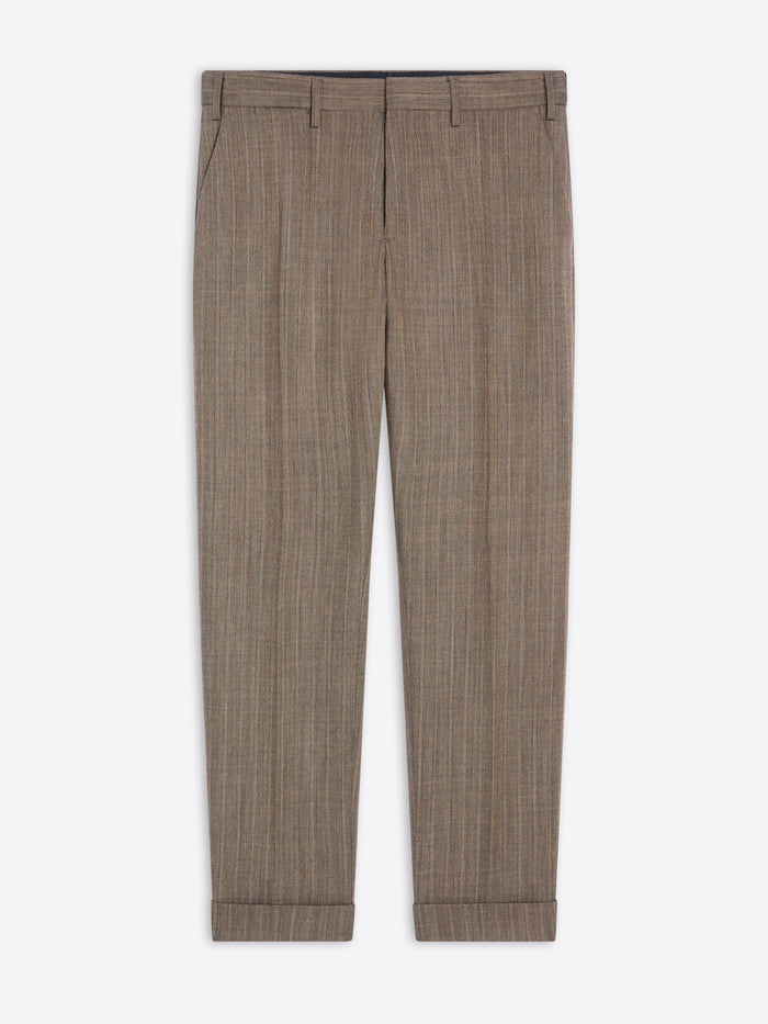 Brown plaid pants on a white background