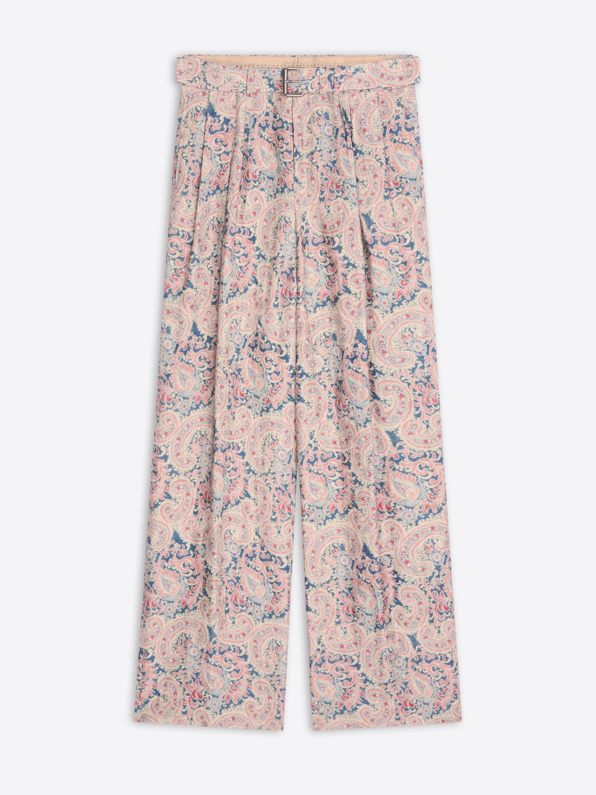 Floral patterned pants on a white background
