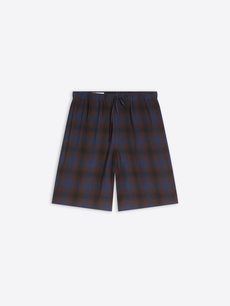 Plaid shorts on a white background