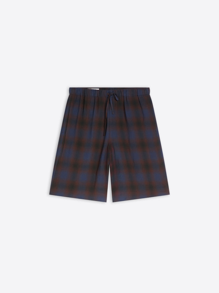 Plaid shorts on a white background