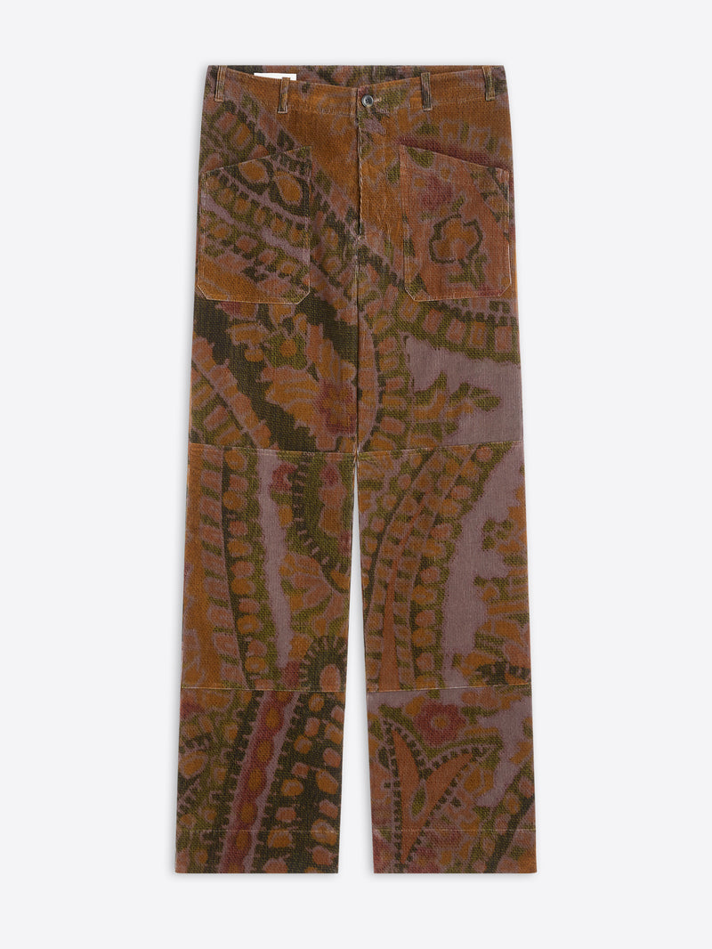 Patterned pants on a white background