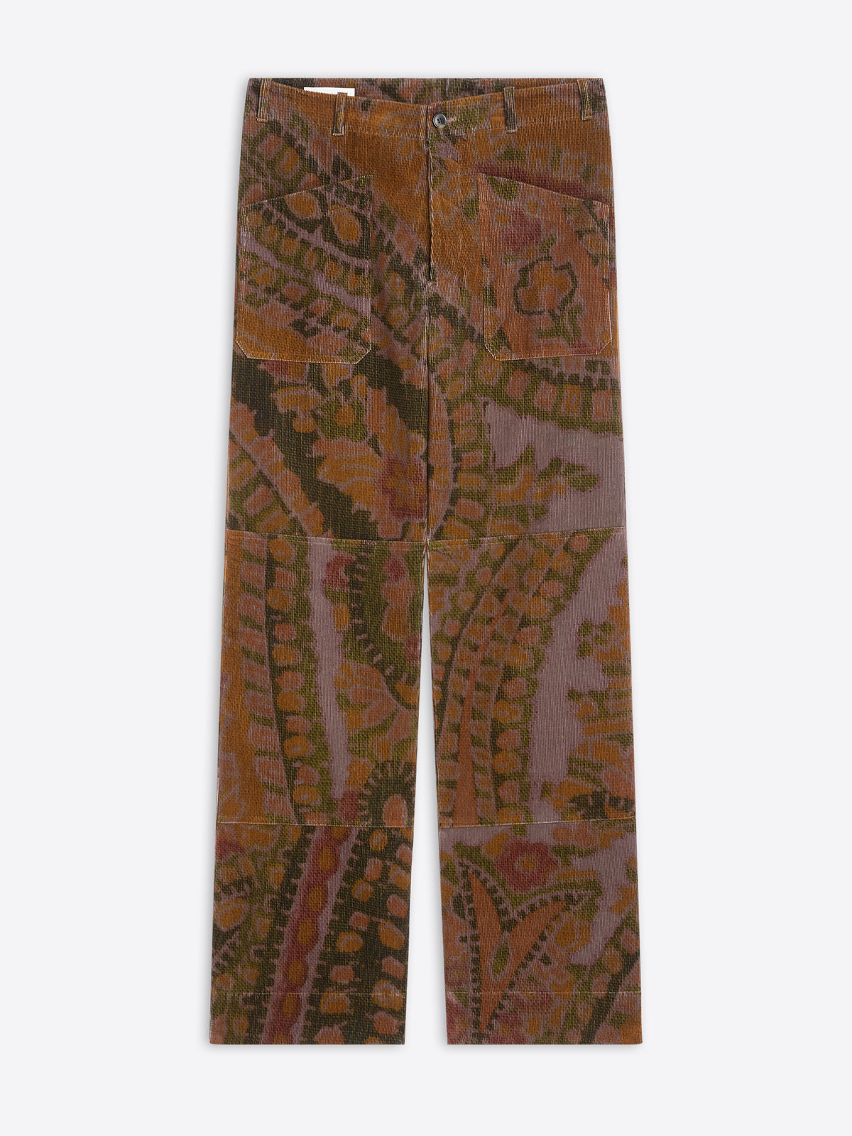 Patterned pants on a white background