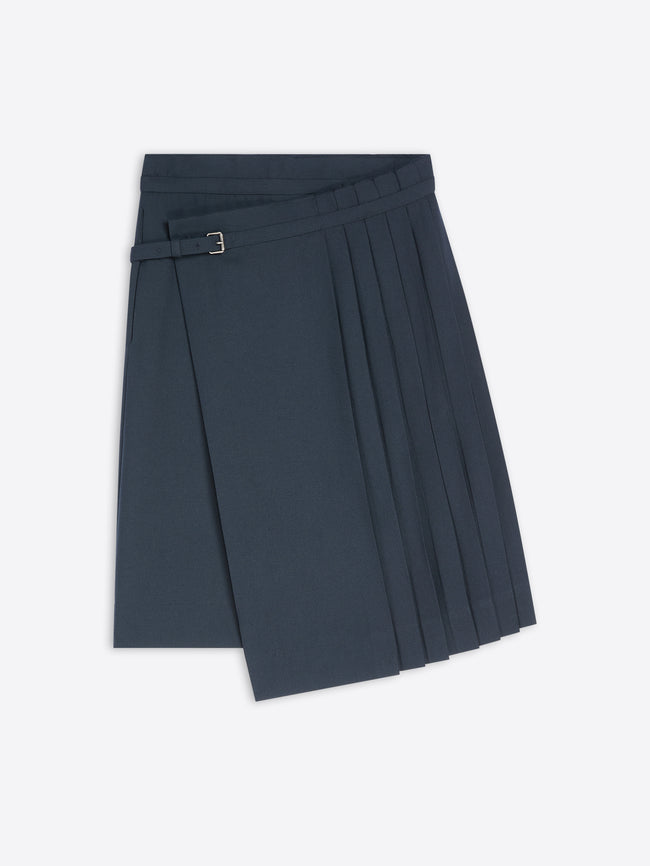 Dark gray pleated skirt on a white background