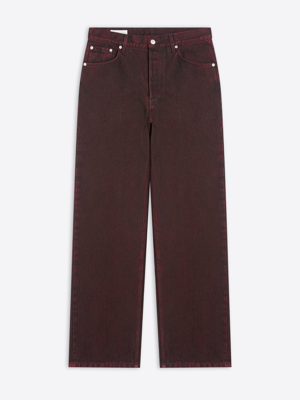 Red jeans on a white background