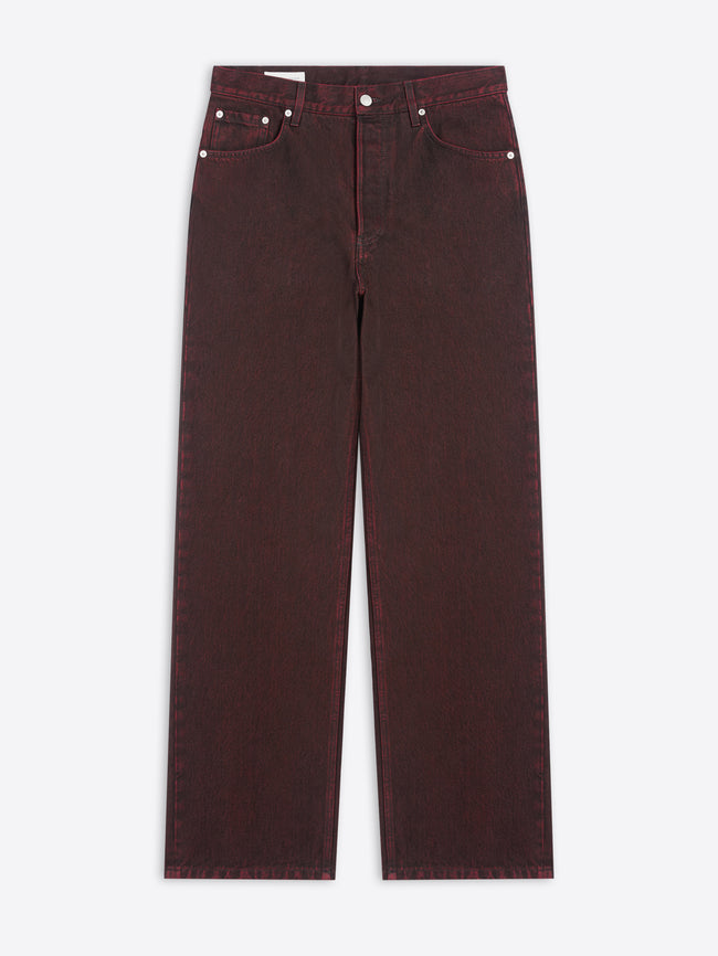 Red jeans on a white background