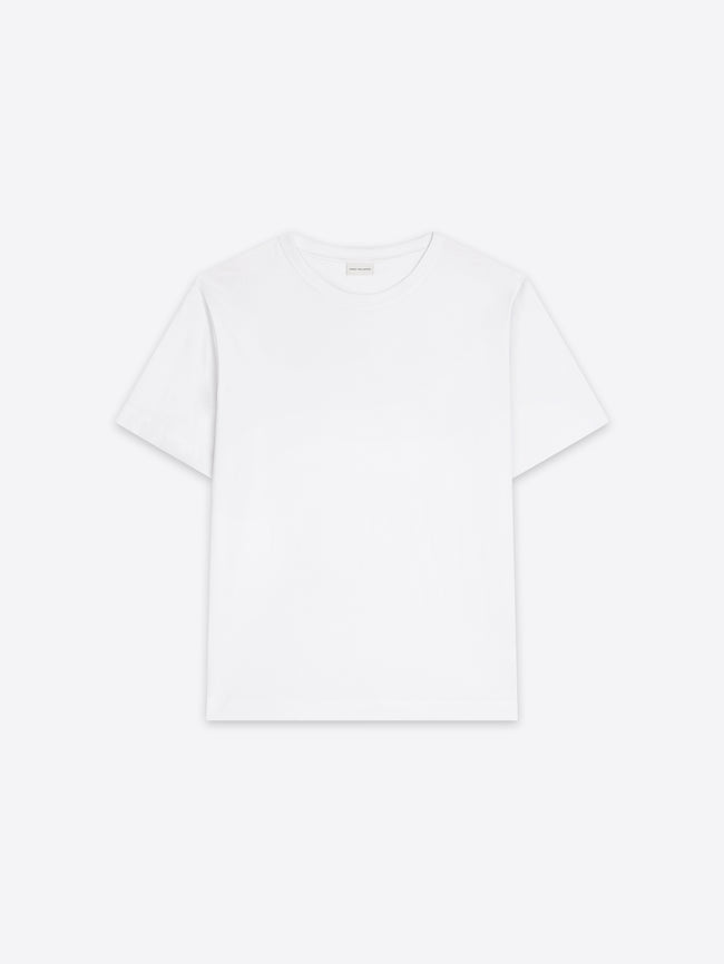 Plain white t-shirt on a white background