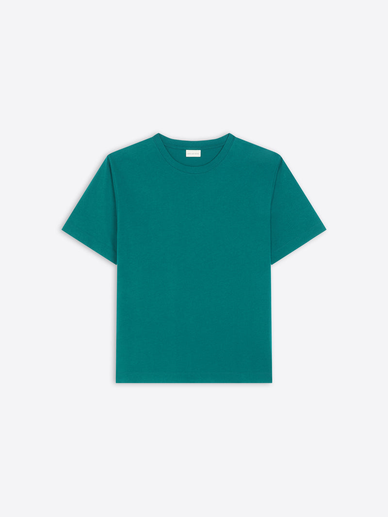 Teal t-shirt on a white background