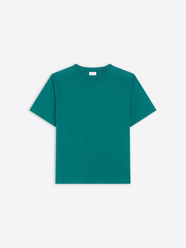 Teal t-shirt on a white background