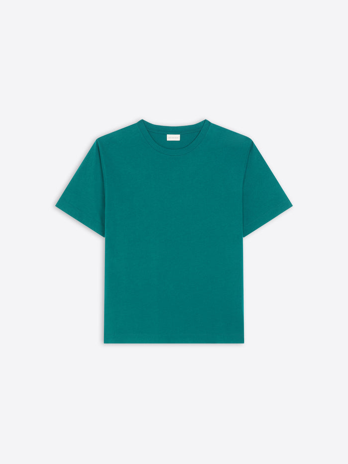 Teal t-shirt on a white background