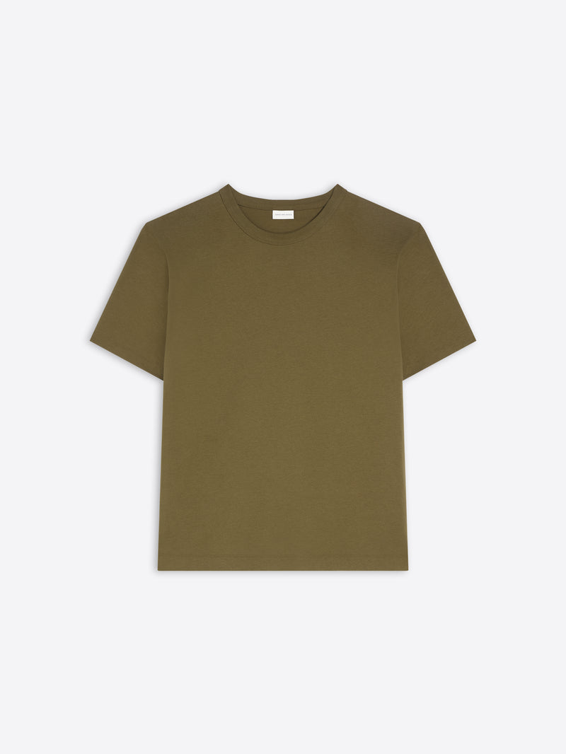 Khaki t-shirt on a white background