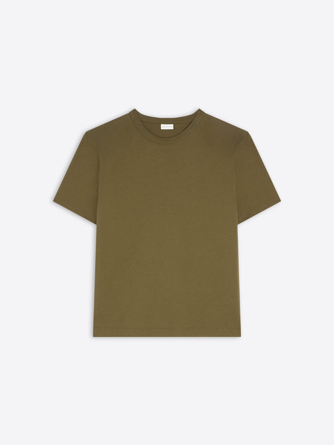 Khaki t-shirt on a white background