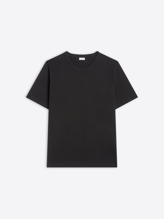 Black t-shirt on a white background