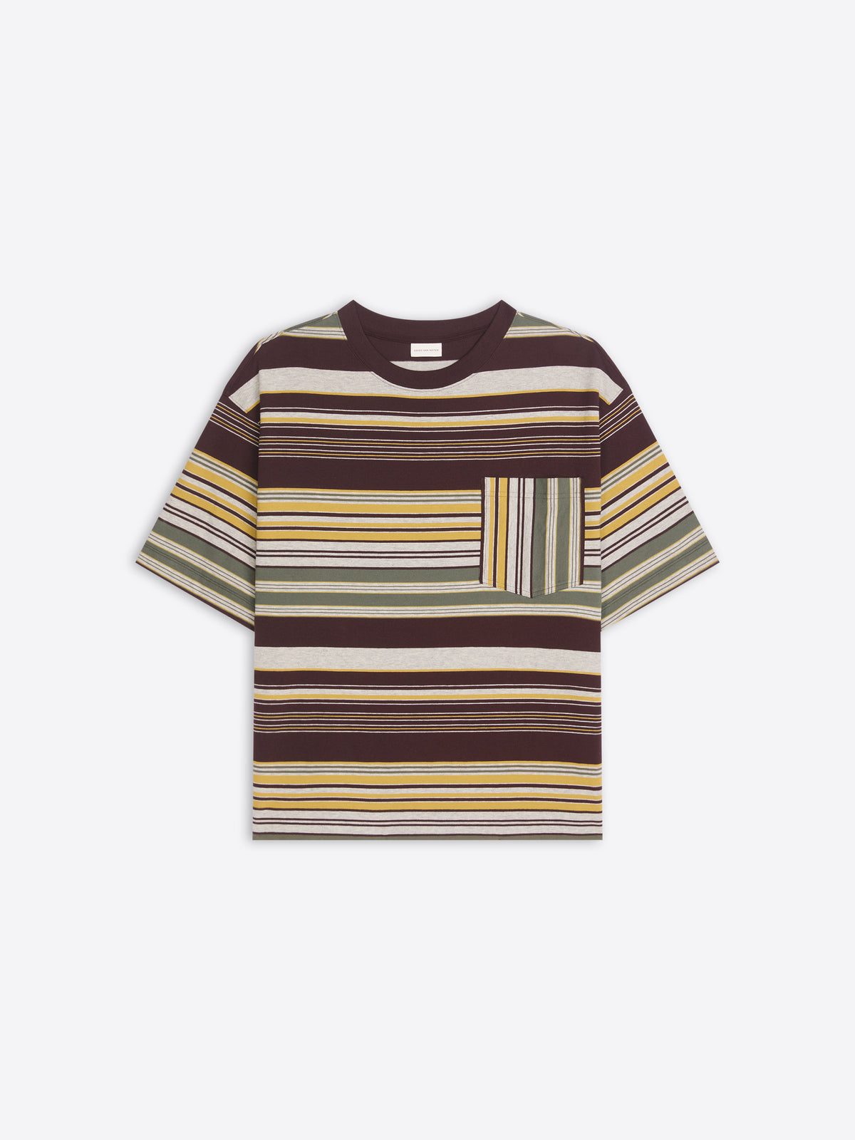 Striped t-shirt with a pocket on a white background