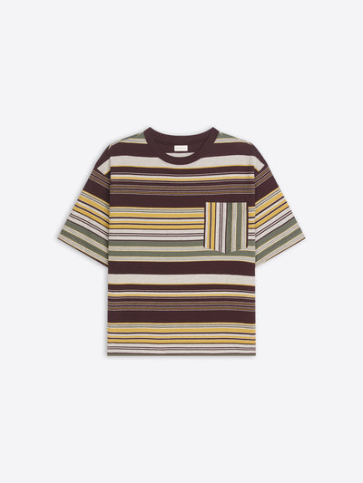 Striped t-shirt with a pocket on a white background