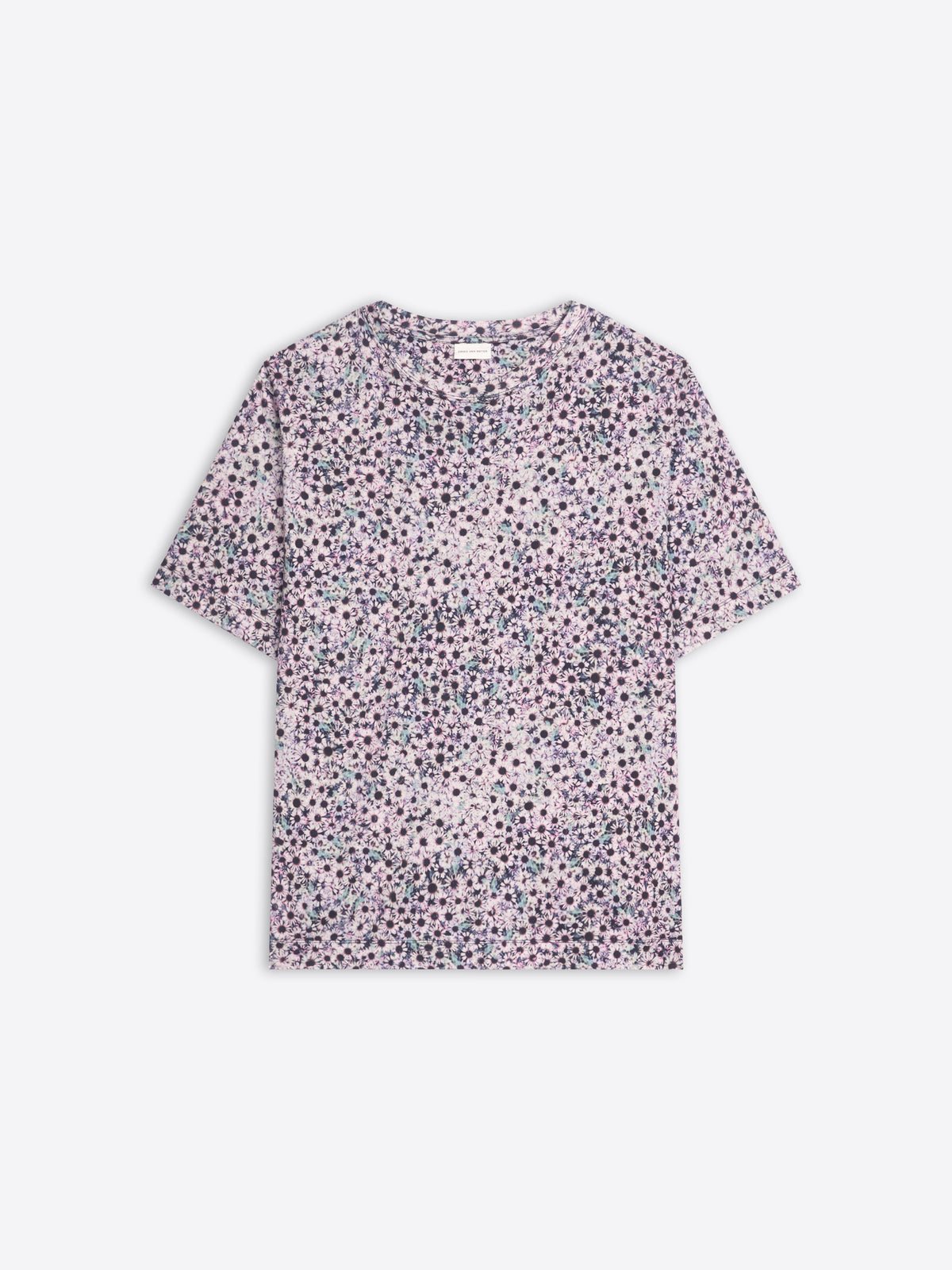 Floral patterned t-shirt on a white background