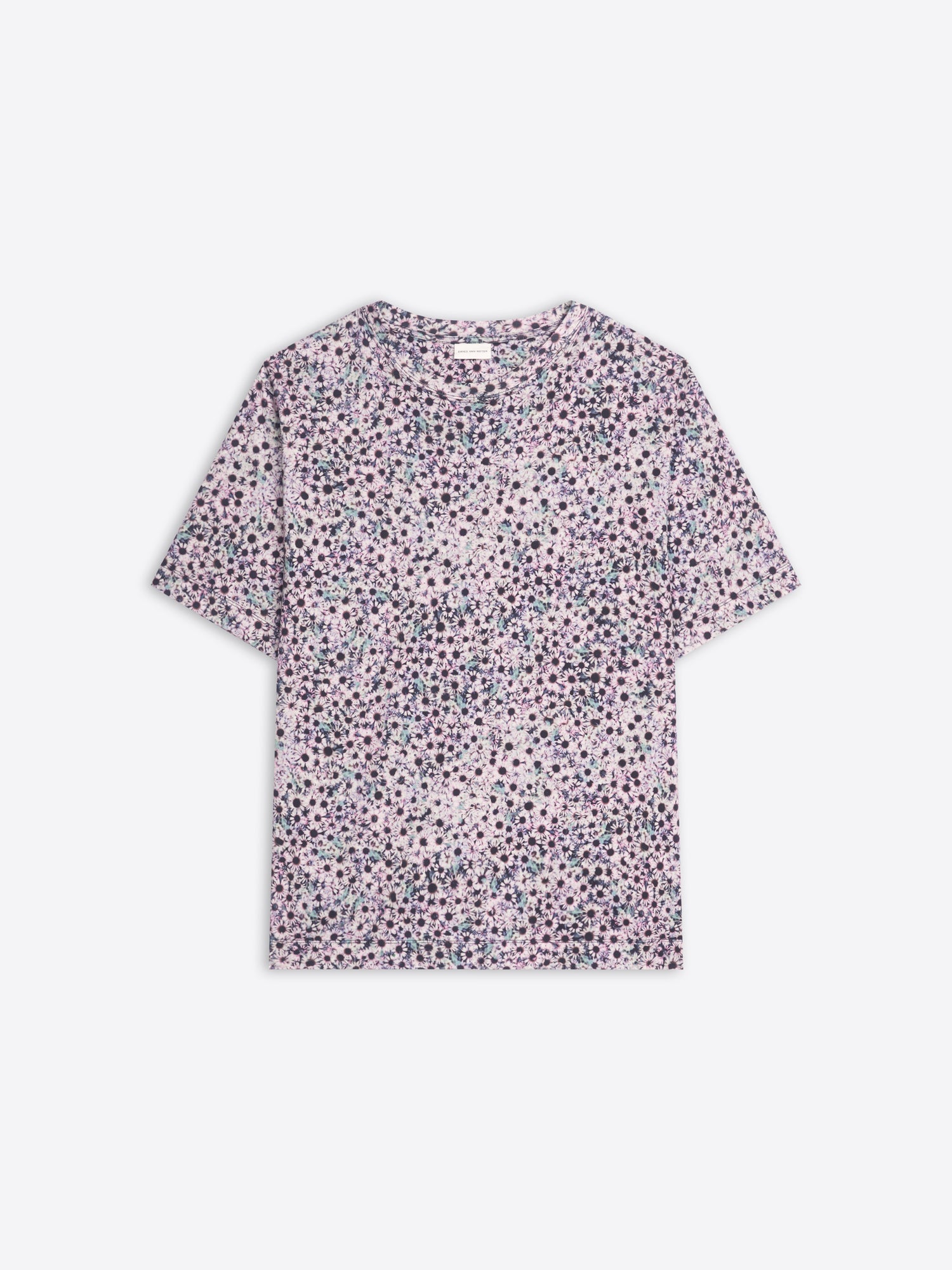 Floral patterned t-shirt on a white background