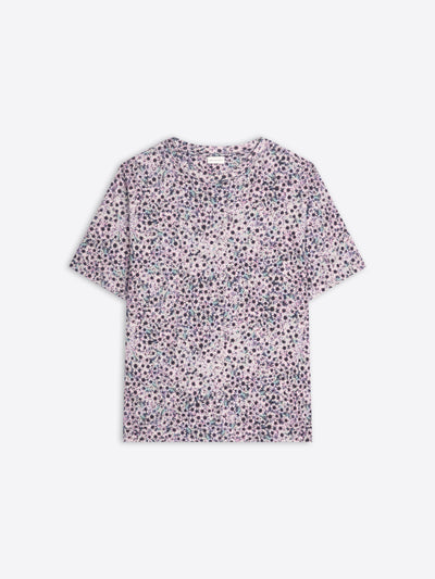 Floral patterned t-shirt on a white background