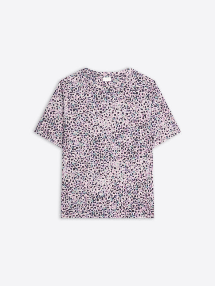 Floral patterned t-shirt on a white background