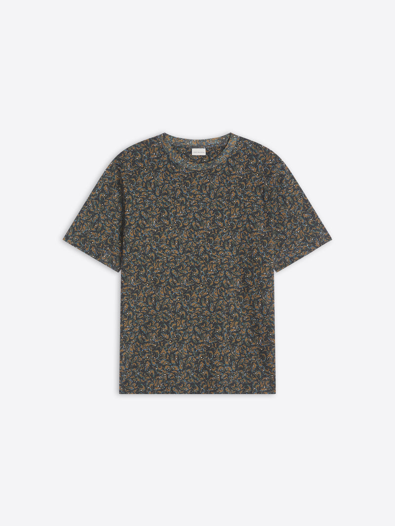 Floral patterned t-shirt on a white background