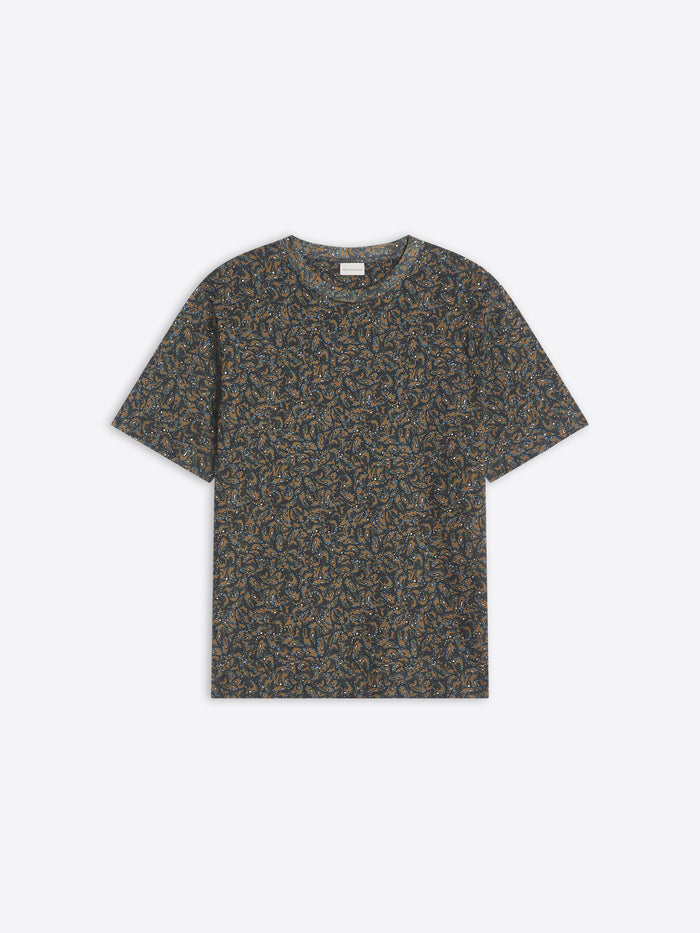 Floral patterned t-shirt on a white background