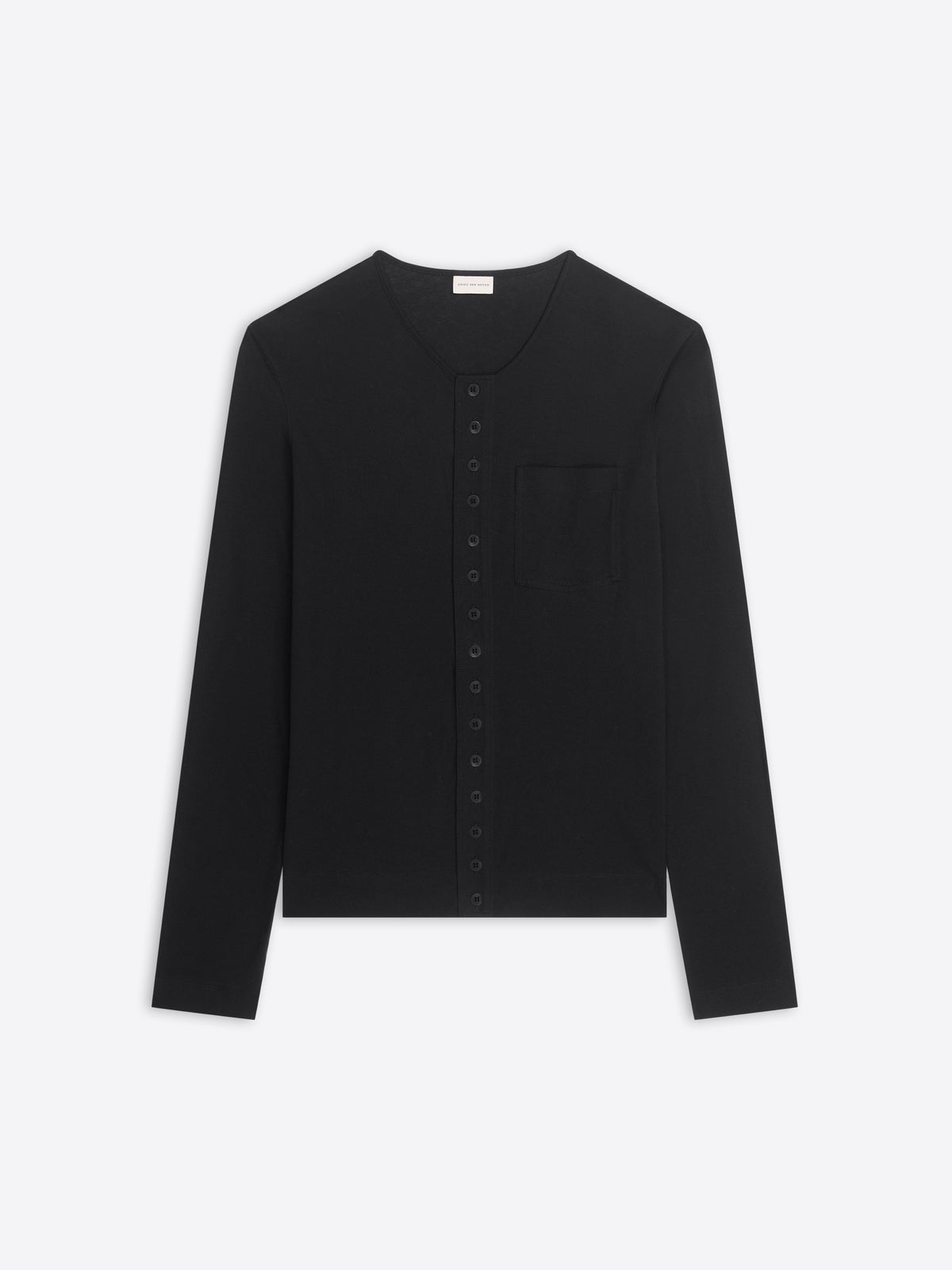 Black cardigan on a white background